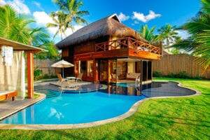 Resort Nannai vista da acomodacão bangalo com piscina exclusiva